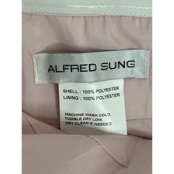 Alfred Sung Natasha D859 NWOT Pink Satin Column Maxi Dress Oversized Bow 12 - Picture 5 of 9